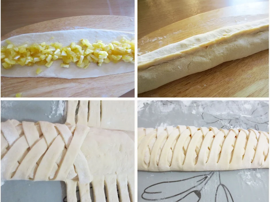Яблочный пирог косичка из дрожжевого теста