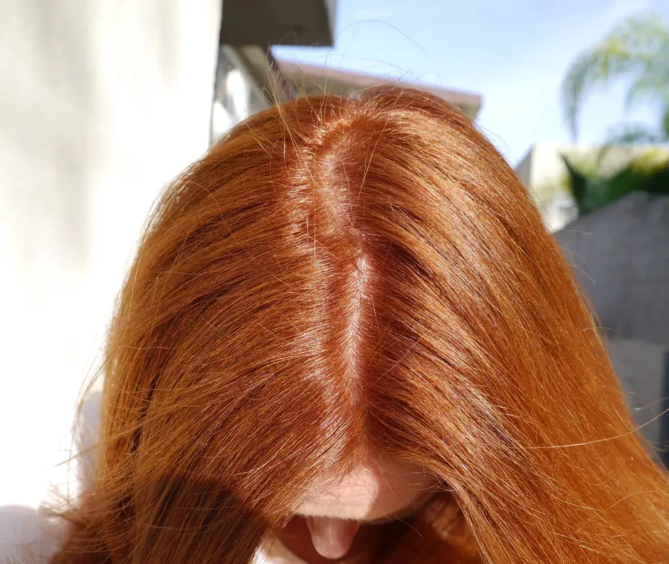 Strawberry blonde hair