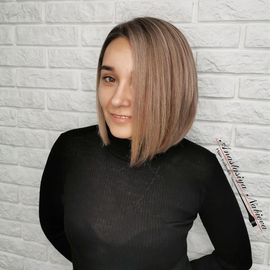 Каре ровный срез с челкой