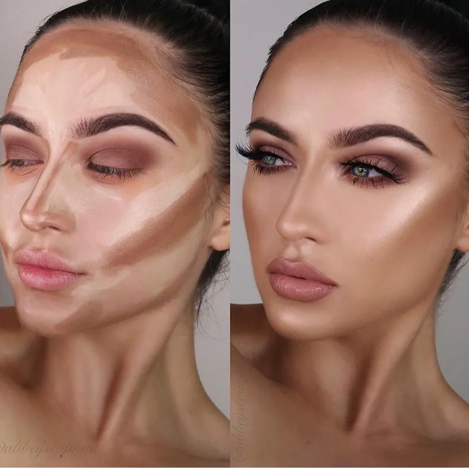 Контур лица макияж
