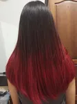 Красные кончики волос фото