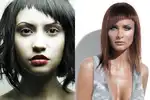 Рваные косые челки фото на средние
