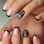 Черный Френч На Ногтях Фото