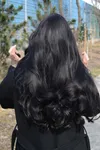 Картинки девушка длинный черный волос